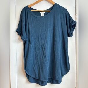 matty M Blue Short Sleeve Women's Top